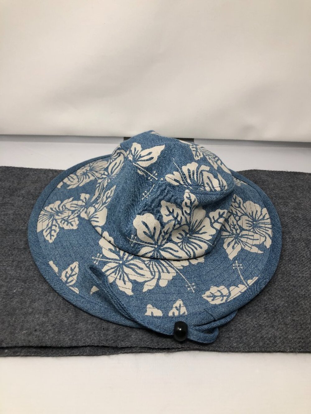 Women's Blue Tropical Floral Bucket Hat with Chin Strap